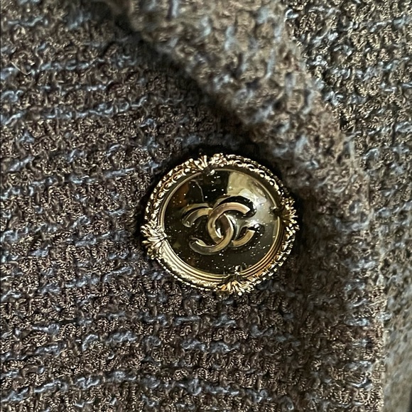 🖤Chanel Navy Tweed De cotton Jacket %100 Authentic 🖤 - Picture 7 of 11